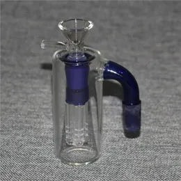 Clear Blue Hookahs 14mm de cinzas de vidro de vidro feminino Recunhante feminino apanhadores para bongos de vidro com 4 braço árvore em linha inline slide Bowl Bangers Bangers