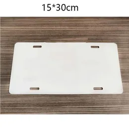 Sublimation Blank Aluminum Car License Plate for Personalized Pattern Blank custom logo 15x30cm 4holes