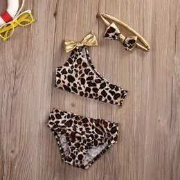 3Pcs Baby Girls Leopard Swimwear Kids Bikini Sets Summer Swimsuit Beachwear Children Bathing Suits 0 8Y 220622