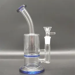 7,8 "Azul Single Layer Filtro Hookah Tubulação de água Bong Vidro Bongs Waterpipe 14mm Bowl