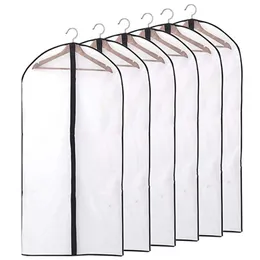 6pcs/set Transparent Clothing Covers Garment Suit Dress Jacket Clothes Coat Dustproof Protector Travel Bag Dust 220427