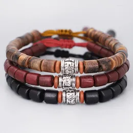 Fehame Tiger Eye Stone Stone Bracelet Bulbacks de corda trançada ajustável Bulbões de lava natural homens mulheres ioga Balanço de cura Bracelets Link Chain