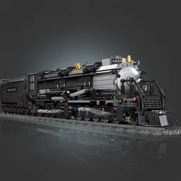Şehir Steam Tren Bigboy Lokomotif Yapı Taşları Teknik Demiryolu Modeli Meclis Tuğlaları DIY Hediye Oyuncakları Çocuklar Çocuklar 220715