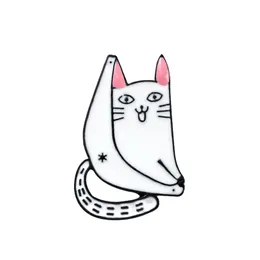 귀여운 흰색 고양이 동물 브로치 핀 여성을위한 키즈 fahsion 쥬얼리 셔츠 코트 드레스 데님 가방 장식 금속 에나멜 핀