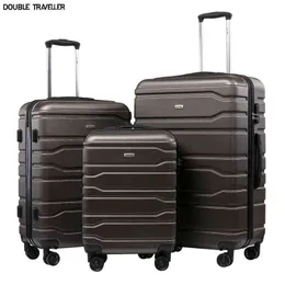 Nuovo set di valigie da viaggio "pollici" su ruote Trolley da cabina Borsa rigida da viaggio J220708 J220708