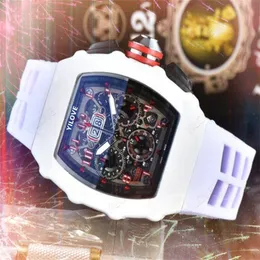 Alta qualidade masculino de 43mm relógio de design clássico quartzo importado estilo esportivo de presente stopwatch cronometra de borracha de borracha luminosa luminosa relógios de pulso