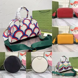 Kleine Umhängetasche Ophidia Mini Duffle Bags Damen-Handtasche mit Trefoil-Lederdruck Designer-Crossbody-Tasche mit grünem und rotem Web-Schultergurt