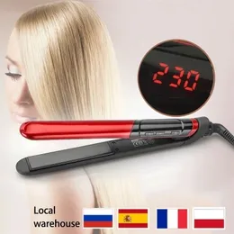 Fast Ceramic Heat 2 In 1 Hair Flat Iron Straightener Curler For Household Easy CareStyling Tool 220727
