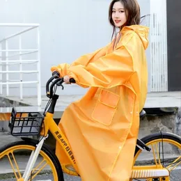 Yellow Long Raincoat Electric Motorcycle Rain Poncho Transparent Rain Coat Increase Thick Waterproof Suit Adult Impermeable Gift 201202