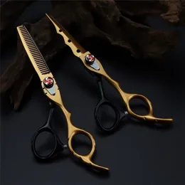 Professional Japan Steel 6 '' 7 Kolory Płomień Gem Hair Nożyczki Zestaw Cięcia Fryzjer Fryzury Ścieżki Shears Fryzjerstwo 220317