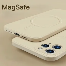 Caso para iPhone 13 Case Phone Magsafe Magnetic Wireless Carregador X Líquido Silicone iPhone12 Promox Soft Case