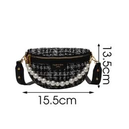 Crossbody Bag Woolen Pearl Fashion Women Bröstkedjan Pack Midjebältet Kvinna PU LÄDER BAGLY SKRISBODY 220802