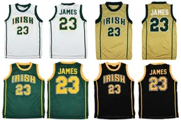 Zszyte 23 James Basketball Jersey S-6xl High School Mesh Hardwoods Classics wersja retro mężczyzn Kobiet Koszulki młodzieżowe