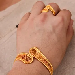 Brazalete Dubái, brazaletes de Color dorado para mujeres y niñas, anillo de transporte, pulseras de cumpleaños africanas, brazaletes, regalos de fiesta, brazalete Inte22