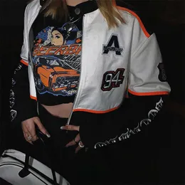 トップス Vintage top Vintage Graphic Crop Top - 90s Racing Car Print T-Shirt