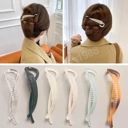 Fashion Matte Vertical Banana Clip Women's Twist Hair Claw Ponytail Hairpin Hair Accessories