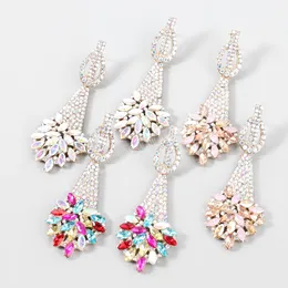 Metal Rhinestone Geometric Earrings Family Party Popular Dangle Earrings Women's Exaggerated Statement Earring