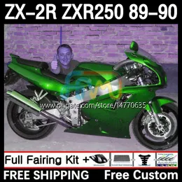 カワサキニンジャZX2R ZXR250 ZX 2R 2 R R250 ZXR 250 89-98ボディワーク8DH.87 ZX2 R ZX-2R ZXR-250 89 90 ZX-R250 1990フルフェアリングキットメタリックグリーン