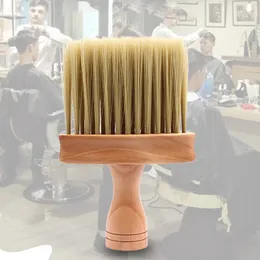 Cabelo de cabeleireiro Limpo Manças de madeira macia Manunhão de salão de salão de salão de barba Brilho do pescoço Dustr Brush Ferramentas de barbeiro Acessórios