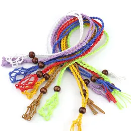 Handgemachte Seil geflochtene Schmuckbeutel Verpackungsbeutel für Naturkristallstein Edelstein Anhänger Halskette Perlen Party Dekor
