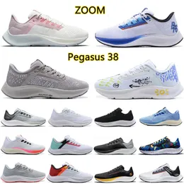 Designer ZOOM Pegasus 38 Mens Running Shoes Blue Ribbon Royal Ocean Cube Pink Greedy Kelly Anna Grey Triple Black White Photon Dust Men Women Trainers Sports Sneakers