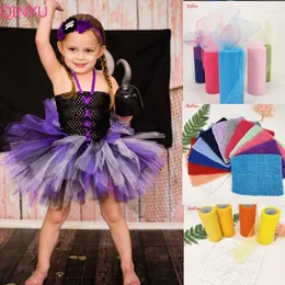 زخرفة الحزب 1pcs 9 بوصة فستان لفة tulle 20 23cm DIY جعل يدويًا طاولة بوليستر تنورة زفاف ديكور توتو توتو قمم 6Zparty