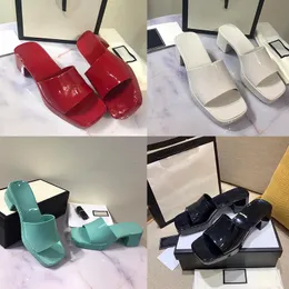 Designer-Hausschuhe für Damen, modisch, Gelee-Slides, Gummi, hohe Absätze, Plateau-Sandalen, Sommer, geprägt, Candy-Slipper, Outdoor-Flip-Flop