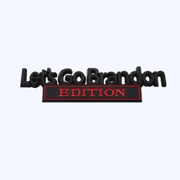 3Dメタルアルファベットカーステッカーメッキ文字バッジ「Lets Go Brandon」ロゴエンブレムオートバイルエクステリア装飾