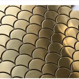 Naklejki ścienne 11 sztuk / paczka, 30x30cm, luksusowe złote srebro 304 # metalowe płytki mozaiki, dom / biuro / sklep / salon wystroju, 4 kolor