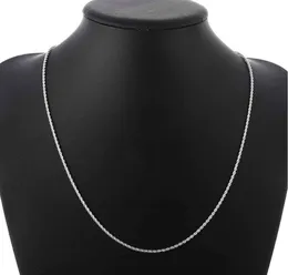 Bröllopstillbehör smycken kvalitet 925 Sterling Silver 2mm Twist Rope Chain Halsband 16 tum