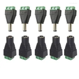 Str￤ngar 5,5 mm x 2,1 mm kvinnlig DC Power Plug -adapter f￶r 3528 5060 Enf￤rgad LED -remsa och CCTV -kameror