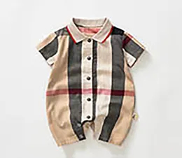 Pojkar Romper Baby Småbarn Barn Lapel Enkelknäppta Jumpsuits Designer Spädbarn Onesie Nyfödda Fritidskläder