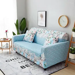 Stol täcker Big Rose Elastic Sofa Cover Stretch Sectional Couch Slipcovers för vardagsrumshus Kanape 1/2/3/4 säte