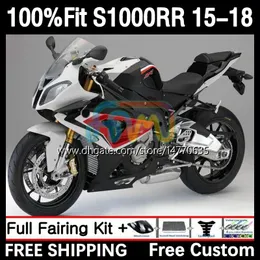 Spritzgussverkleidungen für BMW S 1000RR 1000 RR S1000-RR 2015-2018 Karosserie 3DH.64 S1000 RR S1000RR 15 16 17 18 S-1000RR 2015 2016 2017 2018 OEM Bodys Kit weiß schwarz