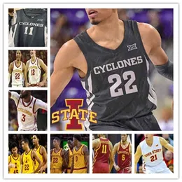 XFLSP2021 ISU Iowa State Cyklony koszykówki niestandardowe Rasir Bolton Tyrese Haliburton Solomon Young Prentiss Nixon Michael Jacobson Sewn Jersey 4xl