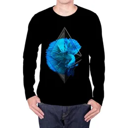 Męskie koszulki marka ethereum długie rękaw T-shirt męskie t-shirt retro hip-hop czarne ubrania anime odzież odzieży swoboda mody