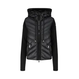 Monclairer Designer Women's Down Jacket Embroidered Letter Badges Twill Knit Jacket Fashion Zip Top Clothing