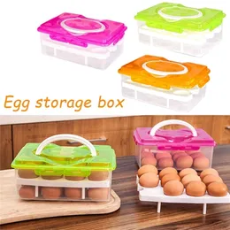 24グリッド便利な卵食品保管ボックスキッチン冷蔵庫アンチコリジョントレイコンテナアクセサリサプライケーススタック210330