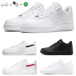 1 Og Löparskor för män Klassisk Trippel Vit Svart Röd Lågplattformssko Herr Dam Skateboardtränare Sport Sneakers Andningsbara Chaussure Airforce Airforces 1