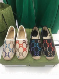 Designer Luxurys classica piattaforma da donna Donna Casual Espadrillas Estate da donna piatte da spiaggia Mezze pantofole moda Mocassini guccie per scarpe di tela