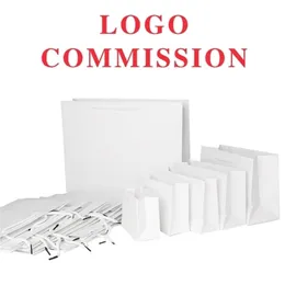 10pcs 19136cm White Paper Bags 30218cm For Customization Shop Party Wedding House Decoration Gift 220704