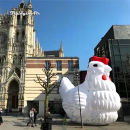 Outdoor Advertising White Inflatable Hen Domestic Fowl Balloon 5m Cartoon Animal mascot Model Giant Airblown Chicken For Thanksgiving Day