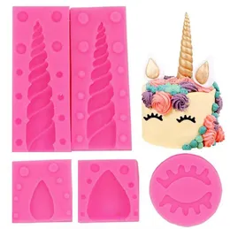 5PCS/Set Unicorn Mold Silicone Mold Fondant Mold Cake Decorating Tools Unicornio Mould Fondant Chocolate Candy Gumpaste Molds FY5032 C0616X02