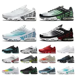 Üst TN Plus Ayarlanmış 3 III 2 Koşu Ayakkabıları 2023 Erkek Kadın Eğitmenler Tüm Beyaz Siyah Gümüş Hava Lazer Mavi TNS Spor Spor ayakkabıları Deri Obsidian Max Hayalet Yeşil 40-46