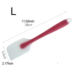 28 cm kakbakningsverktyg silikonkräm skrapa genomskinlig integrerad mjölblandare färg smör spatula silikon kniv jam skrapare värme motstånd bakvaror zl1108e