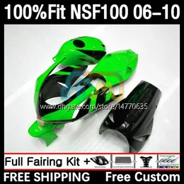 Honda NSF-100 NSF 100 차체 10dh.137 NSF100 06 07 08 09 10 NS-F100 2006 2007 2008 2009 2010 유리 섬유 레이스 페어링 라이트 그린을위한 유리 섬유 주입 금형 신체