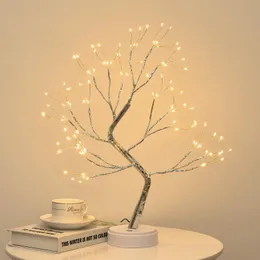 Luci notturne Fata Lampada da tavolo a LED per albero di Natale Lampada da comodino a batteria / USB per decorazioni per la camera Illuminazione natalizia da scrivaniaLuci notturneNig