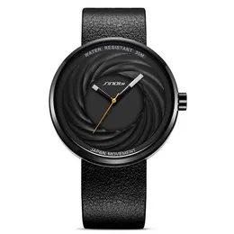 2022 Sinobi Fashion Watch Women Big Dial Creative Eddy Design Wysokiej jakości skórzany pasek biały zegarki Casual Relojes para mujer na rękawe Montre de lukse prezent n2