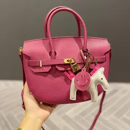 Bolso de mano de cuero genuino para mujer, bandolera de diseñador de lujo, bolsos de hombro de moda, bolsos de alta calidad, monedero con letras, bolso para teléfono, billetera metálica de dibujos animados