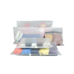 Matt Clear Clear Zipper Lock Plastic Packaging Bag Frosted Garment Clothes Package Pouch Livsmedelspaket